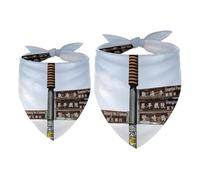 2 Pack Dog Bandana Scenic Road Signage Girl Boy Bibs Dog Scarf Kerchief Accessories for Small Medium Large Dogs Puppy Cat Pet