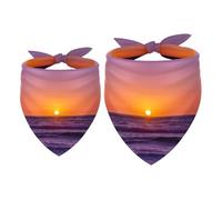 2 Pack Dog Bandana Sea Dusk Sunset Girl Boy Bibs Dog Scarf Kerchief Accessories for Small Medium Large Dogs Puppy Cat Pet