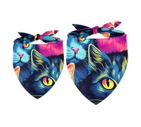 2 Pack Dog Bandana Seamless Cat Faces Girl Boy Bibs Dog Scarf Kerchief Accessories for Small Medium Large Dogs Puppy Cat Pet