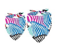 2 Pack Dog Bandana Seamless Colored Zebra Girl Boy Bibs Dog Scarf Kerchief Accessories for Small Medium Large Dogs Puppy Cat Pet