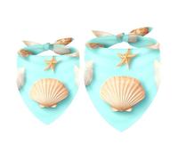 2 Pack Dog Bandana Seashells Starfish Girl Boy Bibs Dog Scarf Kerchief Accessories for Small Medium Large Dogs Puppy Cat Pet