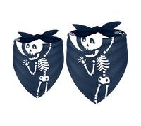 2 Pack Dog Bandana Skeleton with Happy Soul Girl Boy Bibs Dog Scarf Kerchief Accessories for Small Medium Large Dogs Puppy Cat Pet