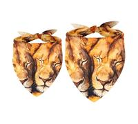 2 Pack Dog Bandana Sleeping Lions Girl Boy Bibs Dog Scarf Kerchief Accessories for Small Medium Large Dogs Puppy Cat Pet