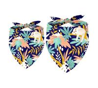 2 Pack Dog Bandana Sloth Navy Blue Girl Boy Bibs Dog Scarf Kerchief Accessories for Small Medium Large Dogs Puppy Cat Pet