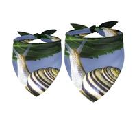 2 Pack Dog Bandana Snail on the Leaf Girl Boy Bibs Dog Scarf Kerchief Accessories for Small Medium Large Dogs Puppy Cat Pet