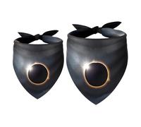 2 Pack Dog Bandana Solar Eclipse Black Space Sky Girl Boy Bibs Dog Scarf Kerchief Accessories for Small Medium Large Dogs Puppy Cat Pet