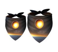 2 Pack Dog Bandana Solar Eclipse on Black Space Sky Girl Boy Bibs Dog Scarf Kerchief Accessories for Small Medium Large Dogs Puppy Cat Pet