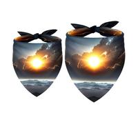 2 Pack Dog Bandana Solar Eclipse Sky Girl Boy Bibs Dog Scarf Kerchief Accessories for Small Medium Large Dogs Puppy Cat Pet