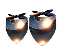 2 Pack Dog Bandana Solar Eclipse Spectacular Girl Boy Bibs Dog Scarf Kerchief Accessories for Small Medium Large Dogs Puppy Cat Pet