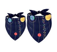 2 Pack Dog Bandana Solar System Girl Boy Bibs Dog Scarf Kerchief Accessories for Small Medium Large Dogs Puppy Cat Pet