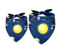 2 Pack Dog Bandana Solar System Space Galaxy Planets Girl Boy Bibs Dog Scarf Kerchief Accessories for Small Medium Large Dogs Puppy Cat Pet
