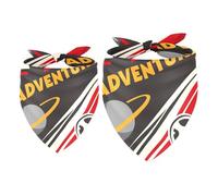 2 Pack Dog Bandana Space Adventure Rocket Spaceship Girl Boy Bibs Dog Scarf Kerchief Accessories for Small Medium Large Dogs Puppy Cat Pet