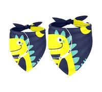 2 Pack Dog Bandana Space Dinosaur Adventure Girl Boy Bibs Dog Scarf Kerchief Accessories for Small Medium Large Dogs Puppy Cat Pet