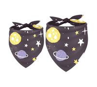2 Pack Dog Bandana Space Planets Stars and Comets Girl Boy Bibs Dog Scarf Kerchief Accessories for Small Medium Large Dogs Puppy Cat Pet