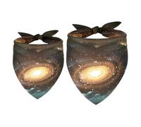 2 Pack Dog Bandana Space with Spiral Galaxy and Stars Girl Boy Bibs Dog Scarf Kerchief Accessories for Small Medium Large Dogs Puppy Cat Pet