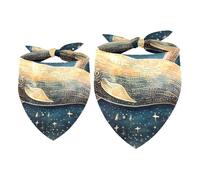 2 Pack Dog Bandana Starry Nebular Whale Girl Boy Bibs Dog Scarf Kerchief Accessories for Small Medium Large Dogs Puppy Cat Pet