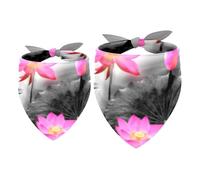 2 Pack Dog Bandana Stunning Lotus VS Lotus Leaf Girl Boy Bibs Dog Scarf Kerchief Accessories for Small Medium Large Dogs Puppy Cat Pet