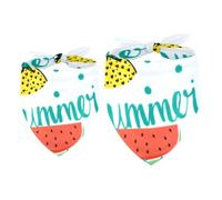 2 Pack Dog Bandana Summer Fruit Platter Girl Boy Bibs Dog Scarf Kerchief Accessories for Small Medium Large Dogs Puppy Cat Pet
