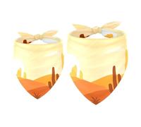 2 Pack Dog Bandana Sunrise Desert Cactus Girl Boy Bibs Dog Scarf Kerchief Accessories for Small Medium Large Dogs Puppy Cat Pet