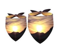 2 Pack Dog Bandana Sunrise Mountain Girl Boy Bibs Dog Scarf Kerchief Accessories for Small Medium Large Dogs Puppy Cat Pet