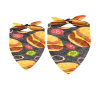 2 Pack Dog Bandana Tasty jJuicy Greasy Cheeseburger Girl Boy Bibs Dog Scarf Kerchief Accessories for Small Medium Large Dogs Puppy Cat Pet