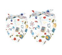 2 Pack Dog Bandana Teaching Equipment Pattern Girl Boy Bibs Dog Scarf Kerchief Accessories for Small Medium Large Dogs Puppy Cat Pet