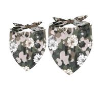 2 Pack Dog Bandana the Chaotic Flowers Gradually Enter the Charming Eyes Girl Boy Bibs Dog Scarf Kerchief Accessories for Small Medium Large Dogs Puppy Cat Pet