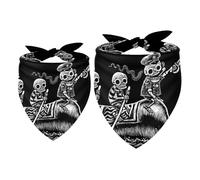 2 Pack Dog Bandana Three Skeletons Sailors Float on Boat Girl Boy Bibs Dog Scarf Kerchief Accessories for Small Medium Large Dogs Puppy Cat Pet