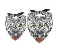 2 Pack Dog Bandana Tiger Beast Monster Girl Boy Bibs Dog Scarf Kerchief Accessories for Small Medium Large Dogs Puppy Cat Pet