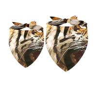 2 Pack Dog Bandana Tiger with Big Mouth Girl Boy Bibs Dog Scarf Kerchief Accessories for Small Medium Large Dogs Puppy Cat Pet