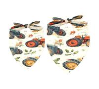 2 Pack Dog Bandana Tractors on Farm Girl Boy Bibs Dog Scarf Kerchief Accessories for Small Medium Large Dogs Puppy Cat Pet