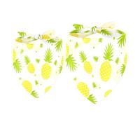 2 Pack Dog Bandana Tropical Fresh Ananas Pineapple Pattern Girl Boy Bibs Dog Scarf Kerchief Accessories for Small Medium Large Dogs Puppy Cat Pet