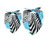2 Pack Dog Bandana Two Zebras with White Florals Girl Boy Bibs Dog Scarf Kerchief Accessories for Small Medium Large Dogs Puppy Cat Pet