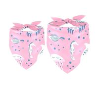 2 Pack Dog Bandana Underwater Dolphin Whale Tortoise Crab Starfish Jellyfish Girl Boy Bibs Dog Scarf Kerchief Accessories for Small Medium Large Dogs Puppy Cat Pet