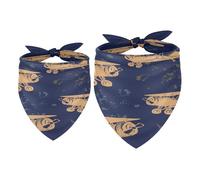 2 Pack Dog Bandana Vintage Airplanes Girl Boy Bibs Dog Scarf Kerchief Accessories for Small Medium Large Dogs Puppy Cat Pet