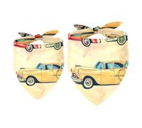 2 Pack Dog Bandana Vintage Car Girl Boy Bibs Dog Scarf Kerchief Accessories for Small Medium Large Dogs Puppy Cat Pet