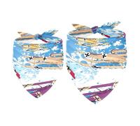2 Pack Dog Bandana Vintage Fight Airplanes Girl Boy Bibs Dog Scarf Kerchief Accessories for Small Medium Large Dogs Puppy Cat Pet