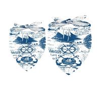 2 Pack Dog Bandana Vintage Grunge Sailing Adventure Girl Boy Bibs Dog Scarf Kerchief Accessories for Small Medium Large Dogs Puppy Cat Pet