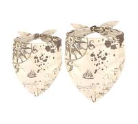 2 Pack Dog Bandana Vintage Nautical Wheel Sailboat Compass Girl Boy Bibs Dog Scarf Kerchief Accessories for Small Medium Large Dogs Puppy Cat Pet