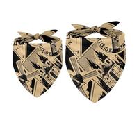 2 Pack Dog Bandana Vintage Paper European City Travel Girl Boy Bibs Dog Scarf Kerchief Accessories for Small Medium Large Dogs Puppy Cat Pet