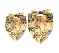 2 Pack Dog Bandana Vintage Sailing Boat Girl Boy Bibs Dog Scarf Kerchief Accessories for Small Medium Large Dogs Puppy Cat Pet