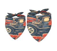 2 Pack Dog Bandana Vintage Tractor Girl Boy Bibs Dog Scarf Kerchief Accessories for Small Medium Large Dogs Puppy Cat Pet