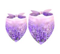 2 Pack Dog Bandana Violet Lavender Field Girl Boy Bibs Dog Scarf Kerchief Accessories for Small Medium Large Dogs Puppy Cat Pet