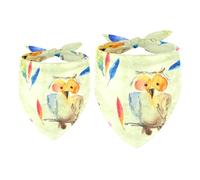 2 Pack Dog Bandana Watercolor Cute Owls Girl Boy Bibs Dog Scarf Kerchief Accessories for Small Medium Large Dogs Puppy Cat Pet