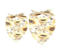 2 Pack Dog Bandana Watercolor Sunflower Seamless Pattern Girl Boy Bibs Dog Scarf Kerchief Accessories for Small Medium Large Dogs Puppy Cat Pet