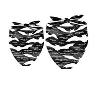 2 Pack Dog Bandana White and Grey Flying Bats Girl Boy Bibs Dog Scarf Kerchief Accessories for Small Medium Large Dogs Puppy Cat Pet