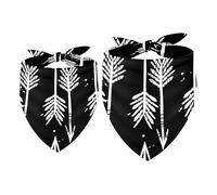 2 Pack Dog Bandana White Arrows Black Background Girl Boy Bibs Dog Scarf Kerchief Accessories for Small Medium Large Dogs Puppy Cat Pet