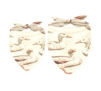 2 Pack Dog Bandana White Indian Runner Ducks Girl Boy Bibs Dog Scarf Kerchief Accessories for Small Medium Large Dogs Puppy Cat Pet