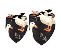 2 Pack Dog Bandana White Indian Runner Ducks Girl Boy Bibs Dog Scarf Kerchief Accessories for Small Medium Large Dogs Puppy Cat Pet