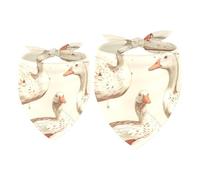 2 Pack Dog Bandana White Indian Runner Ducks Girl Boy Bibs Dog Scarf Kerchief Accessories for Small Medium Large Dogs Puppy Cat Pet
